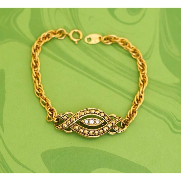 Vintage Victorian Multiple Cable Style Gold Tone Bracelet 7 inch by Avon - W9 - Picture 1 of 3